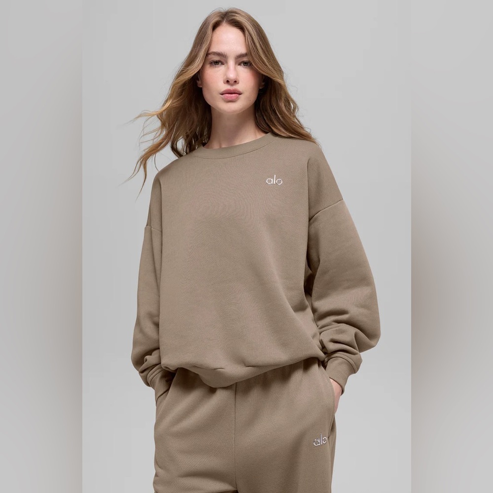 ALO Crewneck Sweatshirt in Gravel